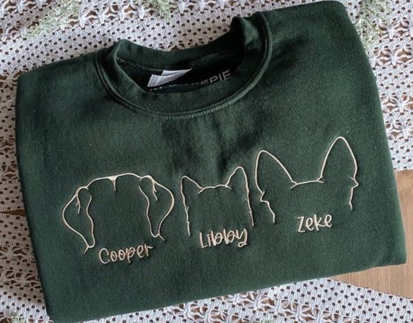 10 Most Popular Custom Pet Embroidered Sweatshirt Styles